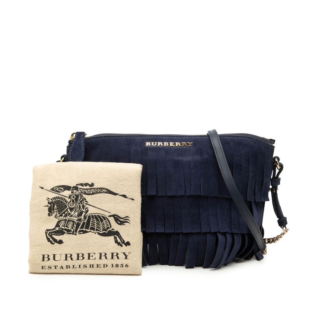 Pre-Loved Burberry Suede Peyton Fringe Crossbody - Picture 8 of 8